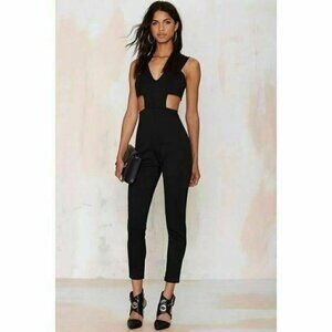 Twin Sister Womens Black Knit Jumpsuit